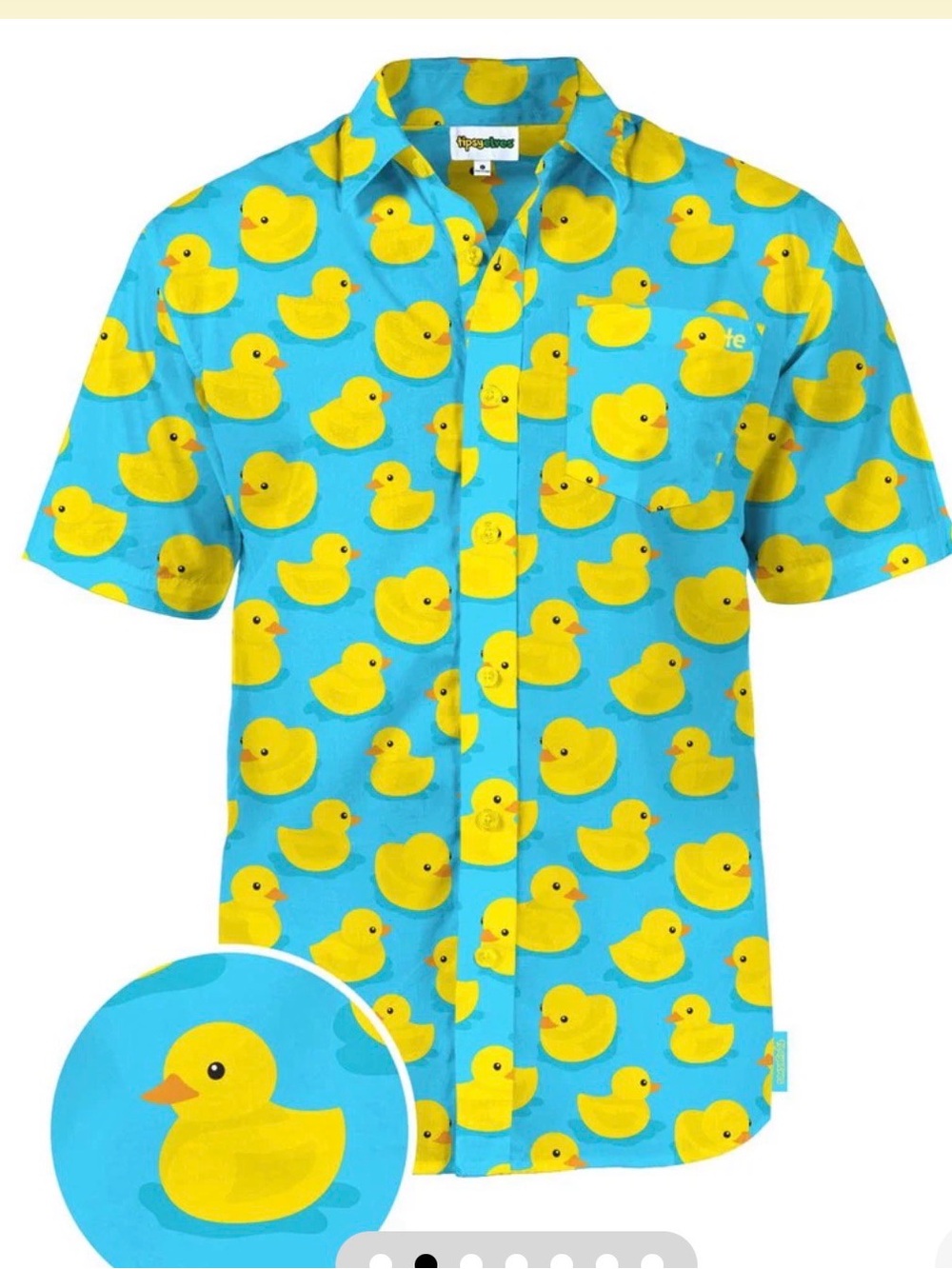 TIPSY ELVES Men’s  Rubber Ducky Hawaiian Shirt, XL